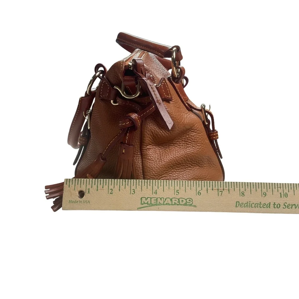 Dooney & Bourke Satchel Women Medium Ginger Pebbled Leather Good‎ Tassel Buckle